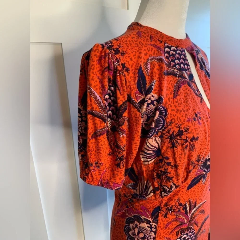 Free People Hear Me Roar Top Red Combo Size Large